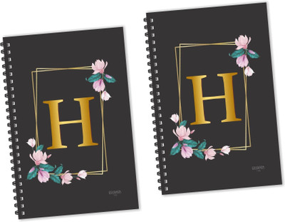 ESCAPER H letter Diaries (Ruled - A5 - Pack of 2 Diaries), H initial Diaries, H alphabet Diaries A5 Diary Ruled 160 Pages(Multicolor, Pack of 2)