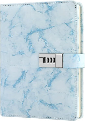 KGBTREADS dairy with lock notebook A5 Diary single 1 Pages(Blue)