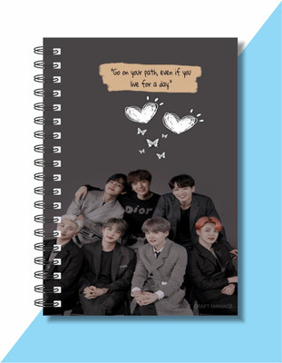 craft maniacs BTS DIARY A5 Diary RULED 160 Pages(Multicolor)