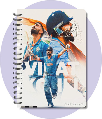 craft maniacs CRICKET 2025 DIARY COLLECTION A5 Notebook RULED 160 Pages(White)