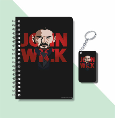 craft maniacs JOHN WICK 2023 NOTEBOOK COLLECTION A5 Notebook RULED 160 Pages(Red)