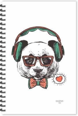 SADAFAL Modern Headphone Dog (Ruled - A5 Size - 8.5 x 5.5 inches) A5 Diary Ruled 160 Pages(Multicolor)