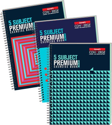 LUXOR Premium Exercise Regular Notebook Ruled 250 Pages(Assorted, Pack of 3)