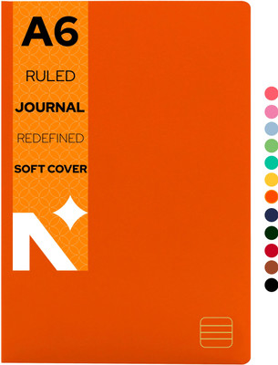 NEORAH Ruled Journal Notebook - 110 GSM - Softcover A6 Note Book Single Ruled 160 Pages(Orange)