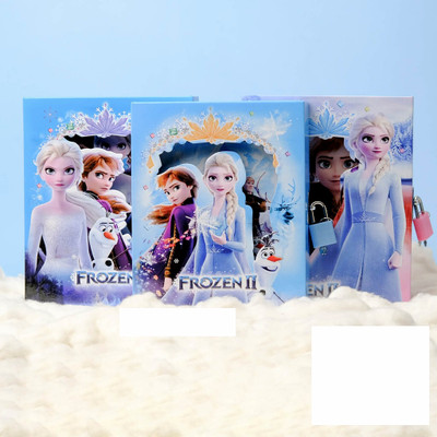 Furnish Marts frozen fancy Diary with Lock Case for Kids Gifts Options-Pack of 3 pcs Regular Diary Yes 60 Pages(sky blue, Pack of 3)