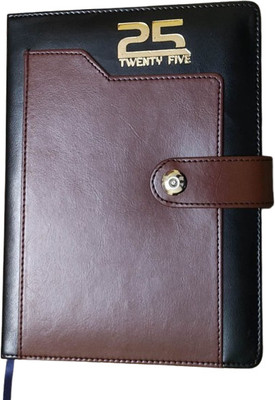 Greeshma Leather Cover Diary for New Year Monthly Planner Regular Diary 2025 Sunday Full Page 365 Pages(Brown)