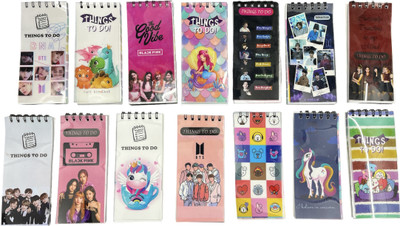 Z-Plus Cool Mix Theme Note Pad For Gift Any 2 Random A5 Note Pad ruled Paper 100 Pages(Multicolor, Pack of 2)
