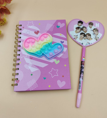 Paper Bear POP IT Spiral Dairy A4 Diary ruled 80 Pages(Light Pink)