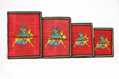 Pranjals House no A5 Diary no 50 Pages(Red, Pack of 4)