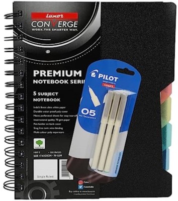 LUXOR Executive Regular Notebook Single Rule 300 Pages(Black)