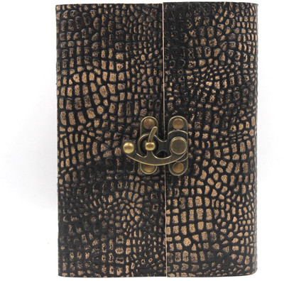 Divya Vintage Craft Vintage Journal Leather Diary Writing Notebook Unique Embossed Travel Diary A5 Journal Plain 200 Pages(Brown)