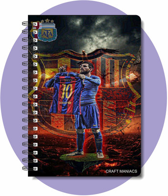 craft maniacs FOOTBALLER DIARY A5 Notebook RULED 120 Pages(Multicolor)