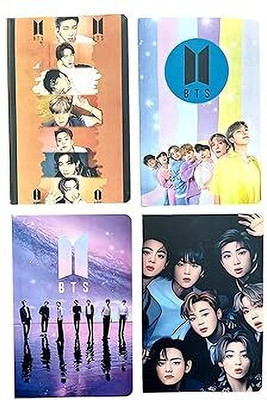 Z-Plus Cool BTS Notebook Stationery Gift A5 Notebook Pages 200 Pages(Multicolor, Pack of 2)