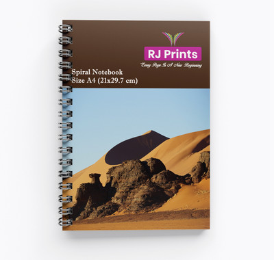 RJPRINTS Spiral-Bound Notebook A4 Notebook Plain 200 Pages(Multicolor)