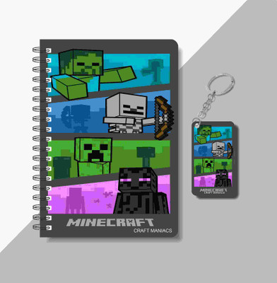 craft maniacs MINECRAFT DIARY & KEYCHAIN A5 Notebook RULED 120 Pages(Multicolor)