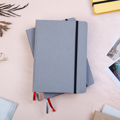 CRAFT JUNKY Recycled Handmade A5 Notebook Ruled 192 Pages(Grey)