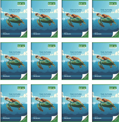 ECONAMA Recyclable::Single Line::A4 Notebook::eco friendly A4 Notebook Single Line 72 Pages(Red, Pack of 12)