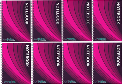 UNIQPAL Set of 8 A4 Notebook Ruled 200 Pages(Multicolor, Pack of 8)