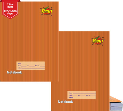 APEX MEDIA AND MARKETING INDIA Long Notebooks A4 Notebook Ruled Sheets 220 Pages(Brown, Pack of 2)