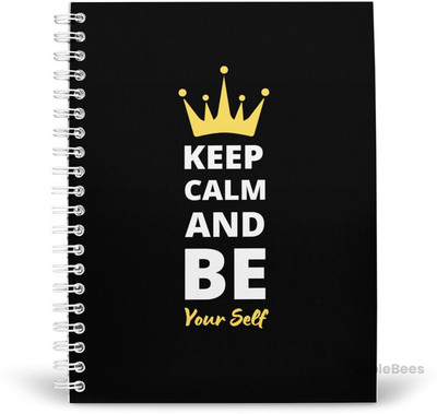 PurpleBees KEEP CALM & BE YOURSELF Quotes Diary A5 | Motivational Diary A5 Diary Unruled 160 Pages(Multicolor)