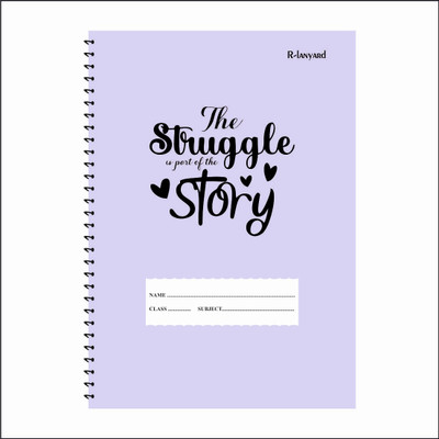 RLanyard Spiral A4 Notebook unruled/plain, Notebook for Students 200 Pages(Purple)