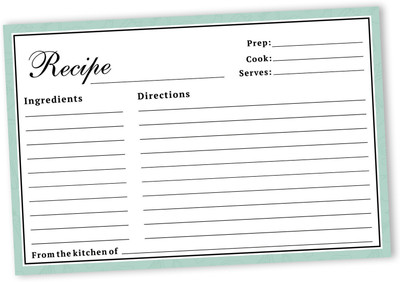 Inkdotpot Recipe Card Regular Planner Unruled 50 Pages(White, Pack of 50)