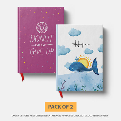 SUNDARAM Diaries Case Bound A4 Diary Single Line 192 Pages(Multicolor, Pack of 2)
