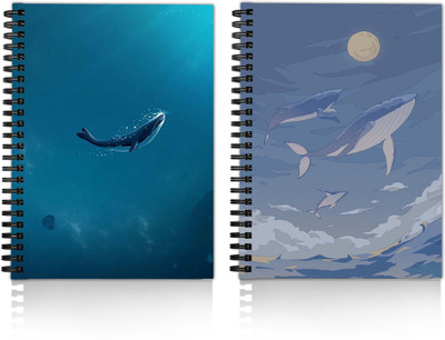 DI-KRAFT Diary Combo Pack | Printed Diary combo Pack | BTS New Collection A5 Diary Unruled 160 Pages(Light and Dark Sky, Pack of 2)
