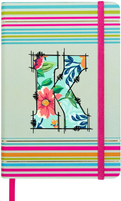 Doodle Stripes Theme Premium Hard Bound B6 Notebook Diary Ruled 192 Pages(Initial K)
