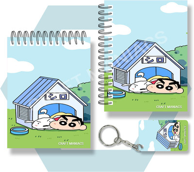 craft maniacs SHINCHAN NOTEBOOKS A6 Notebook UNRULED 100 Pages(Green)
