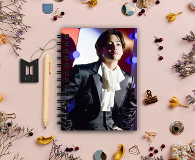 DI-KRAFT BTS Printed Diary for Home and office use A5 Diary Unruled 160 Pages(Black 7)