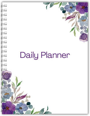 TimeWise Daily Planner Minimalist Schedule your Day Journal A5 Planner Unruled 140 Pages(Purple)