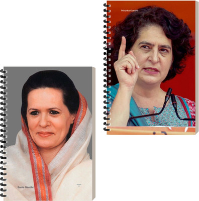 ESCAPER Indian Political Leader Personal Diary, Office Notepad, Spiral Notebook A5 Diary Ruled 160 Pages(Combo- B, Pack of 2)