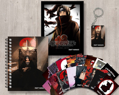 craft maniacs ITACHI UCHIHA GIFTING COMBO A5 Notebook RULED 120 Pages(Black)