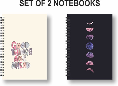 ROT RIX Notebook A5 Diary Unruled 144 Pages(Multicolor, Pack of 2)