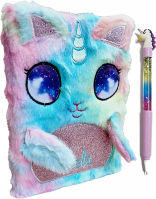 TECHNOCHITRA Unicorn Multifur Diary with Unicorn Water Pen for Girls A5 Notebook Ruled 90 Pages(Multicolor)