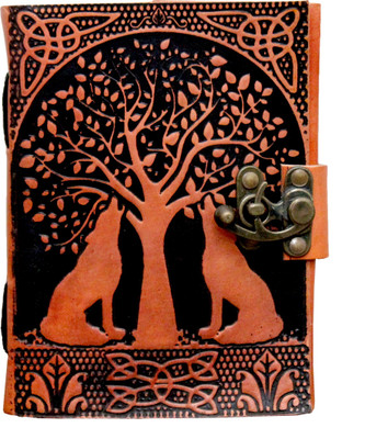 Pranjals House leather journal A5 Diary unrulling 100 Pages(orange & black)