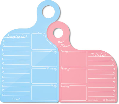 3Lines Note Pad Regular Note Pad Ruled 1 Pages(Blue::Pink, Pack of 2)