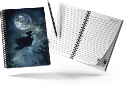 Journalised Mystical Witch Dark Notebook - Versatile for School, Pro & Student-Friendly A5 Journal Ruled 160 Pages(Multicolor)