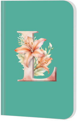 Raptech Premium Soft Bound Notebook Diary for Girls, Women Floral Design (Initial L) A5 Diary Unruled 144 Pages(Multicolor)