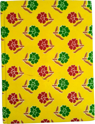 Scribble Handcrafted Doodle Diary Fabric Hard Bound Gift sketchbook Notebook journal A5 Diary Unruled 200 Pages(Yellow)