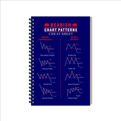 ESCAPER Stock market trading diary A5 Diary Ruled 160 Pages(Blue Bearish Chart)