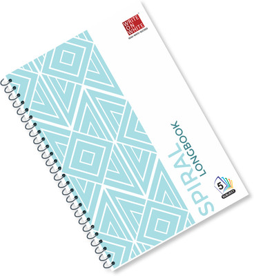 WRITE ON WHITE MODERN GEOMETRIC PATTERN SPIRAL A4 Notebook RULLED 500 Pages(SKY BLUE)