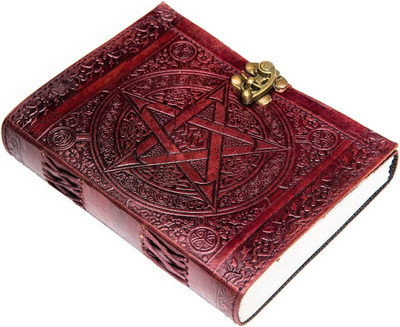 KRISHNA HANDICRAFTS Star Leather Diary Unlined Pages Embossed Diary A5 Diary Plain 100 Pages(Brown)