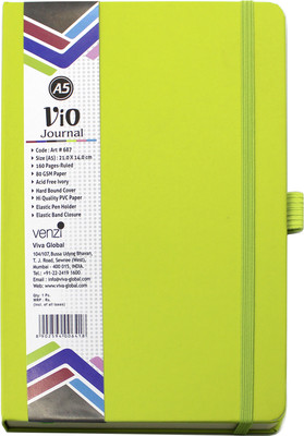 Viva Global VIVA VIO A5 Notebook (No Pen Included) 80 GSM A5 Notebook Ruled 160 Pages(Green)