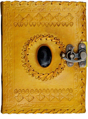 Prathak Exports Handmade Leather Diary A5 Diary Plain 100 Pages(Yellow)