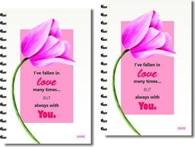 ESCAPER I have Fallen in Love Many Times... (Ruled - A5 Size - Pack of 2 Diaries) Designer Diaries A5 Diary Ruled 160 Pages(Multicolor, Pack of 2)