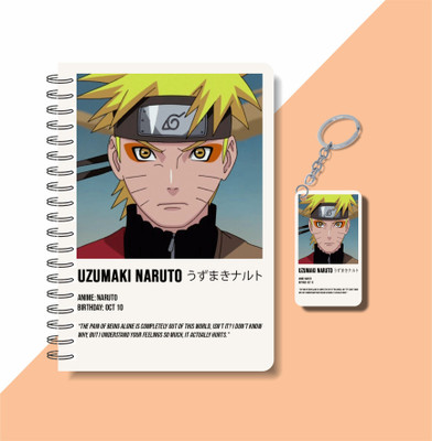 craft maniacs NARUTO DIARY & KEYCHAIN A5 Diary RULED 100 Pages(Multicolor)
