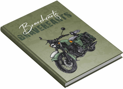MOTOCUPID Bravehearts A5 Notebook HARD BOUND Plain Paper 160 Pages(Olive)