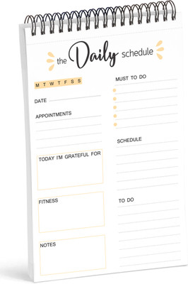 Inkdotpot Spiral Binding Notepad Regular Planner Unruled 50 Pages(White)